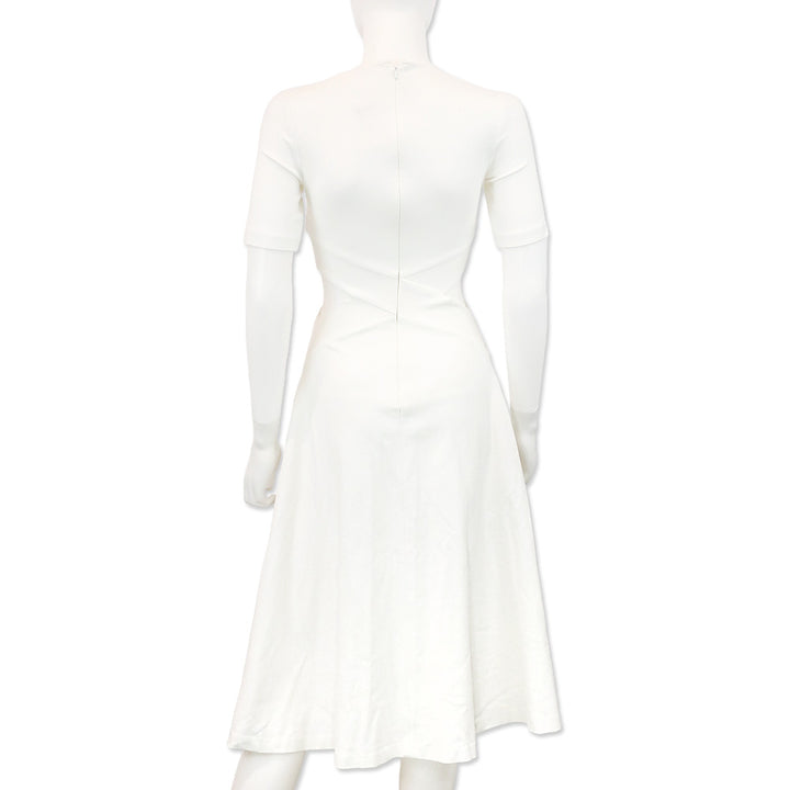 Rosetta Getty White Cutout Stretch-Knit Midi Dress