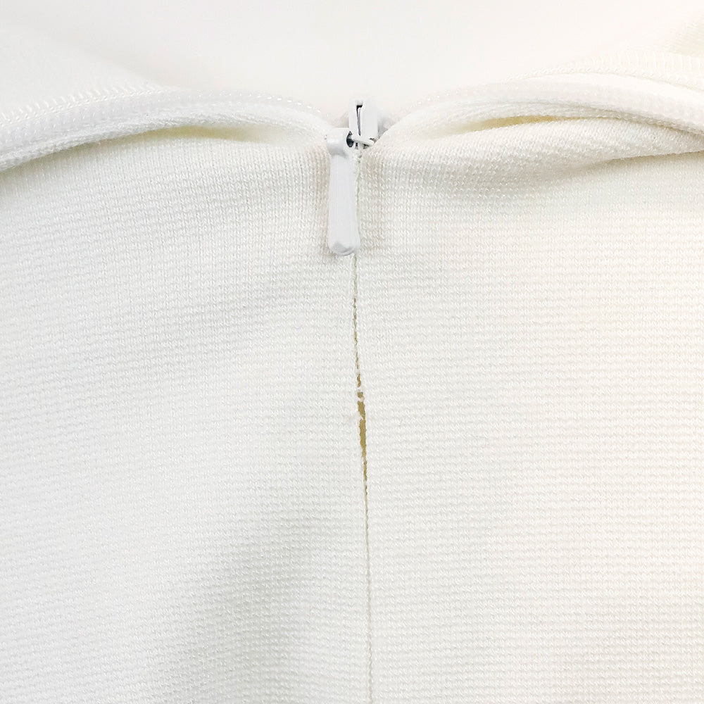 Rosetta Getty White Cutout Stretch-Knit Midi Dress