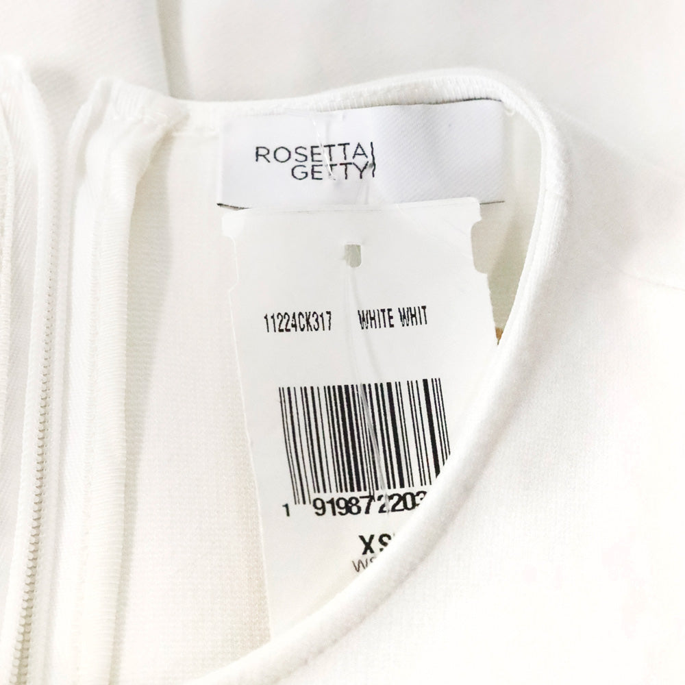 Rosetta Getty White Cutout Stretch-Knit Midi Dress
