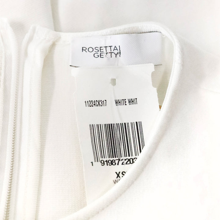 Rosetta Getty White Cutout Stretch-Knit Midi Dress