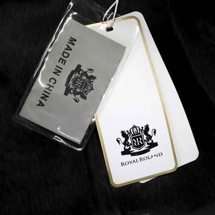 Royal Roland Black Belted Faux Leather Coat