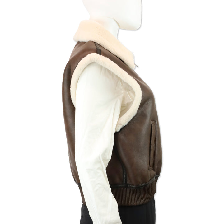 Royal Roland Brown Shearling-Lined Faux Leather Vest