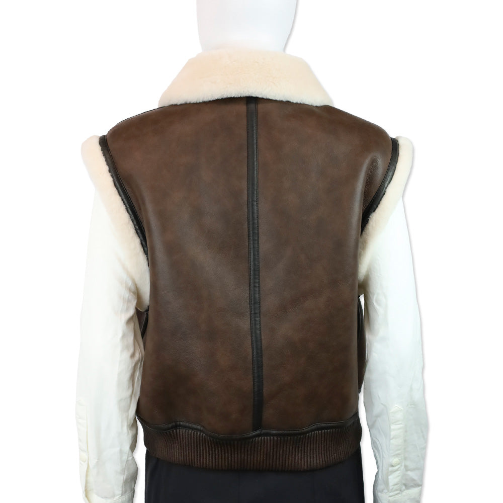 Royal Roland Brown Shearling-Lined Faux Leather Vest