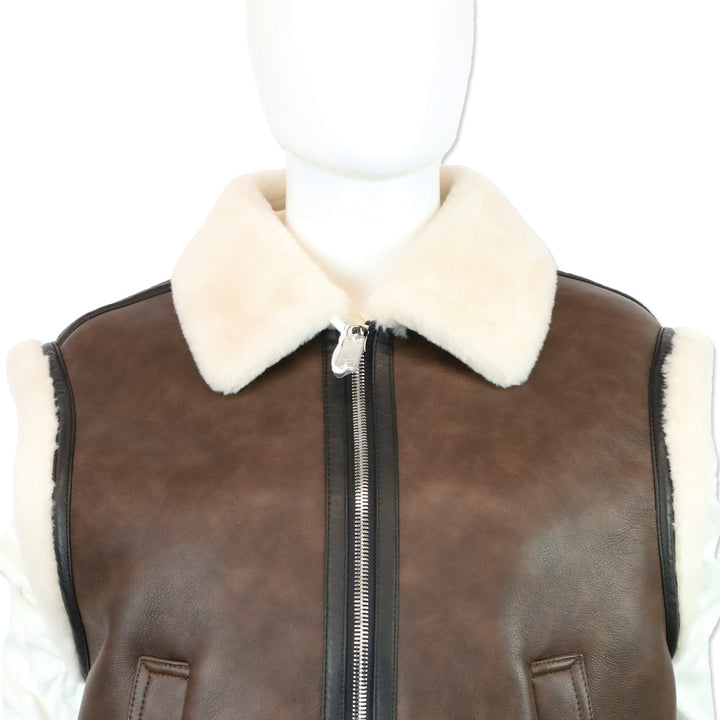 Royal Roland Brown Shearling-Lined Faux Leather Vest