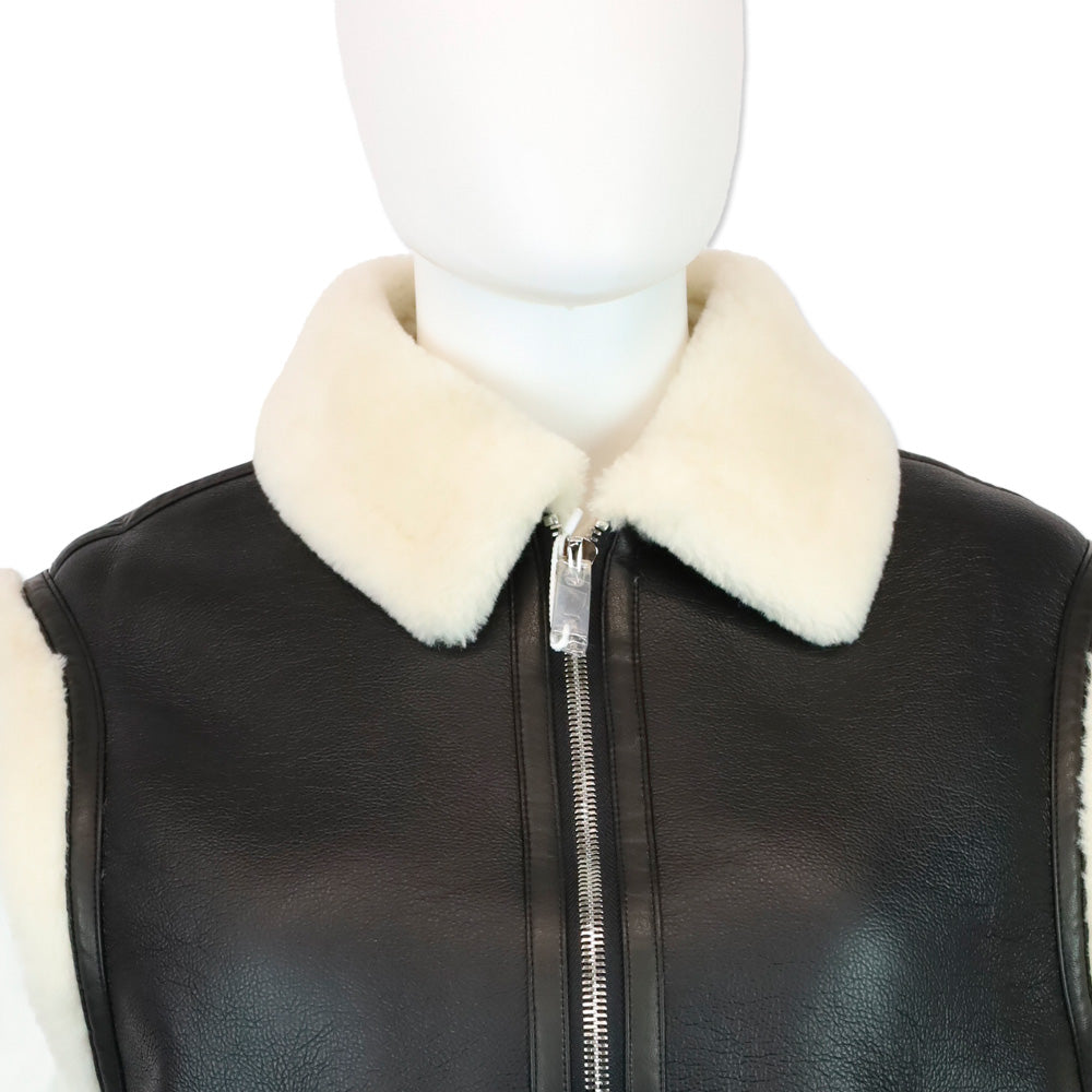Royal Roland Black Shearling-Lined Faux Leather Vest