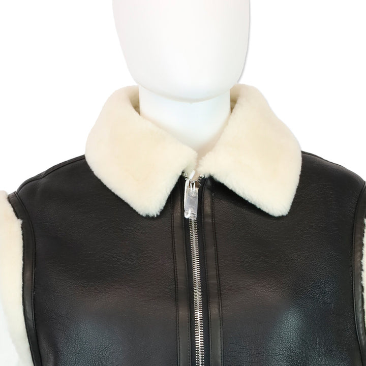 Royal Roland Black Shearling-Lined Faux Leather Vest