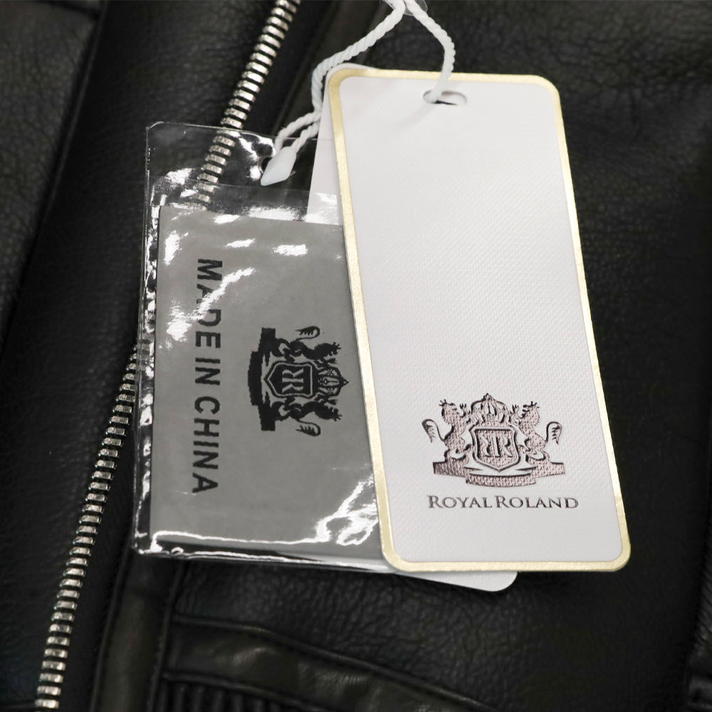 Royal Roland Black Shearling-Lined Faux Leather Vest