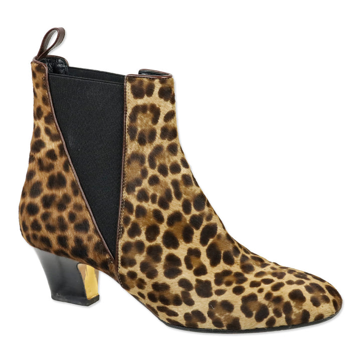 Rupert Sanderson Leopard Print Pony Hair Oscar Chelsea Boot
