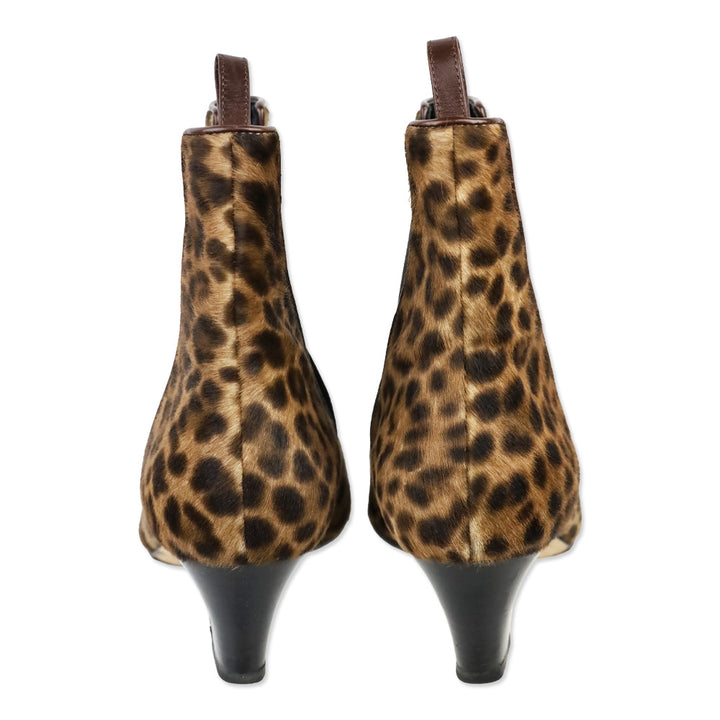 Rupert Sanderson Leopard Print Pony Hair Oscar Chelsea Boot