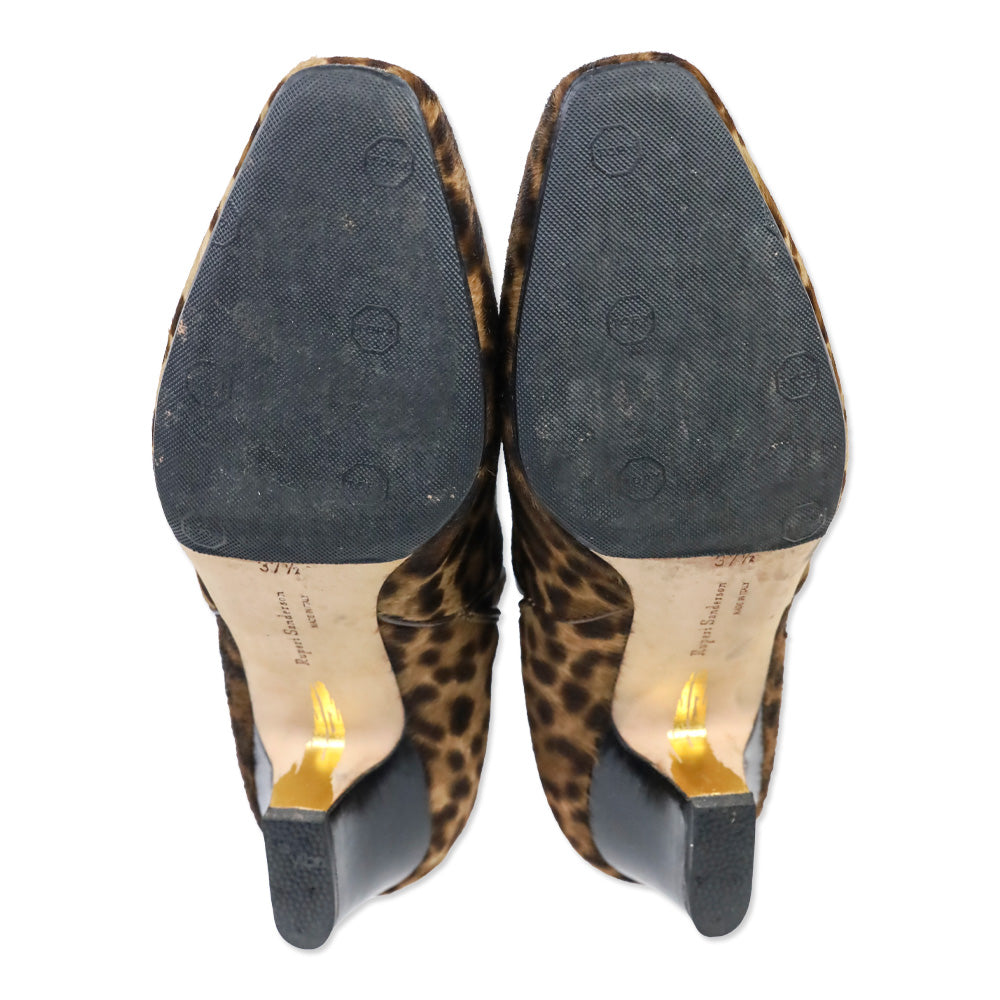Rupert Sanderson Leopard Print Pony Hair Oscar Chelsea Boot