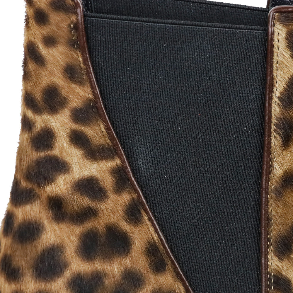 Rupert Sanderson Leopard Print Pony Hair Oscar Chelsea Boot