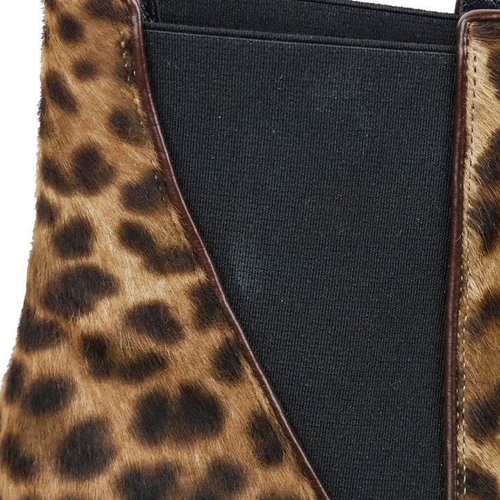 Rupert Sanderson Leopard Print Pony Hair Oscar Chelsea Boot