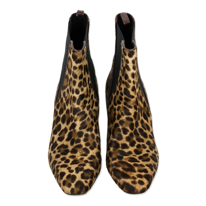 Rupert Sanderson Leopard Print Pony Hair Oscar Chelsea Boot