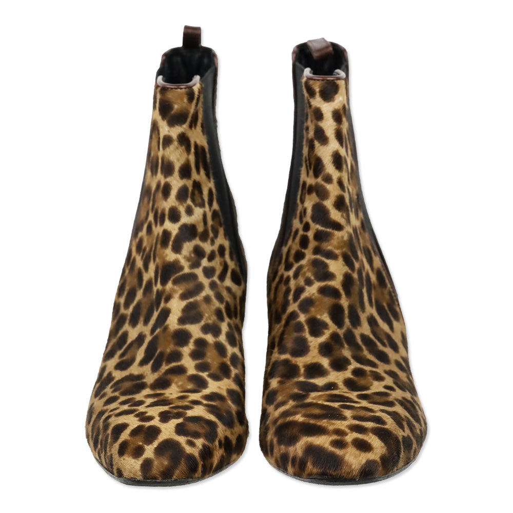 Rupert Sanderson Leopard Print Pony Hair Oscar Chelsea Boot