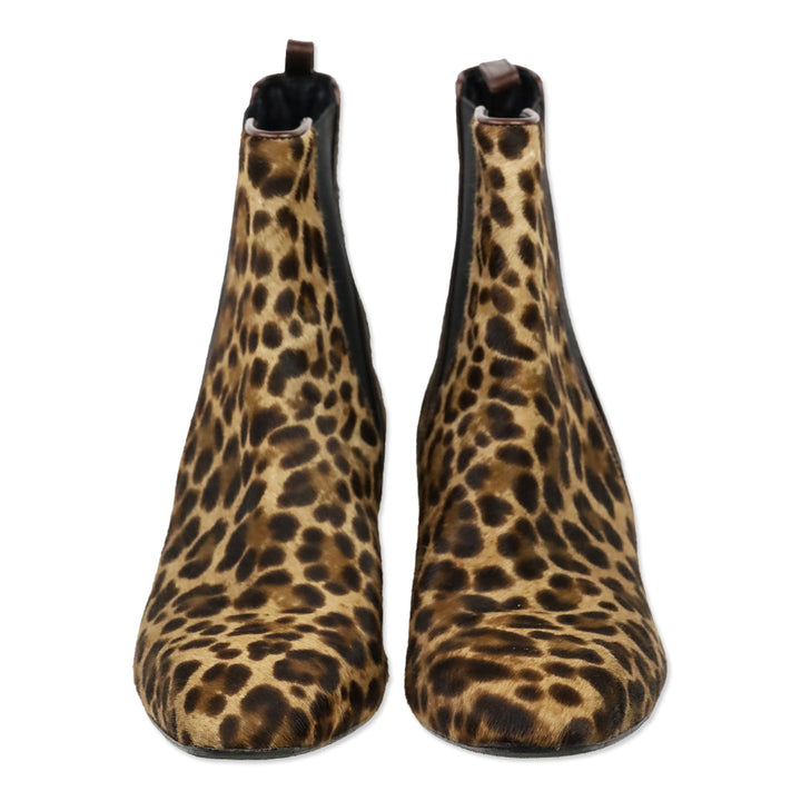 Rupert Sanderson Leopard Print Pony Hair Oscar Chelsea Boot