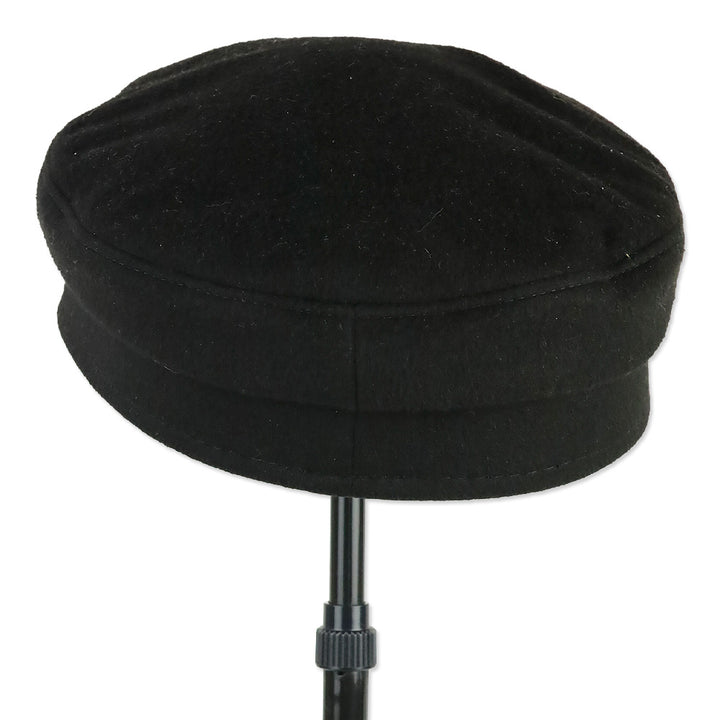 Ruslan Baginskiy Crystal-embellished Black Wool Baker Boy Cap