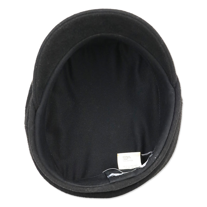 Ruslan Baginskiy Crystal-embellished Black Wool Baker Boy Cap