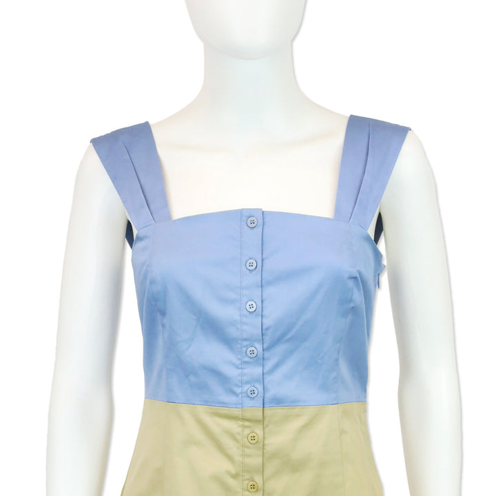 STAUD Ariel Color-Blocked Midi Dress