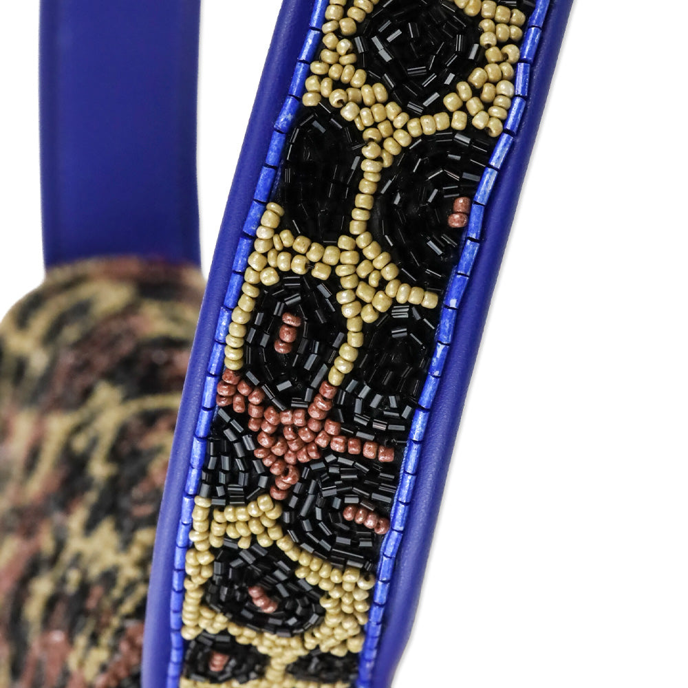 STAUD Tommy Beaded Leopard Shoulder Bag