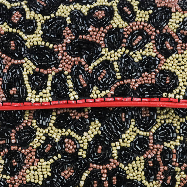 STAUD Tommy Beaded Leopard Shoulder Bag