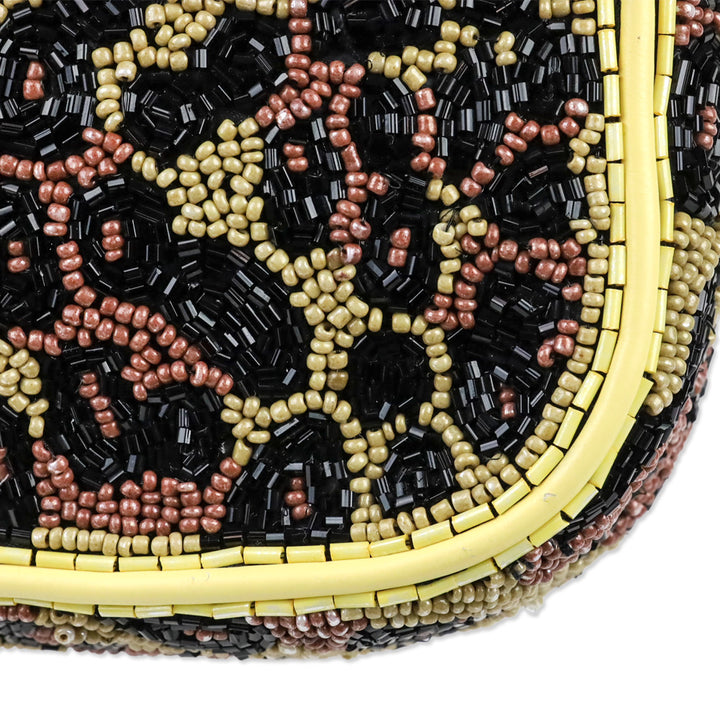 STAUD Tommy Beaded Leopard Shoulder Bag
