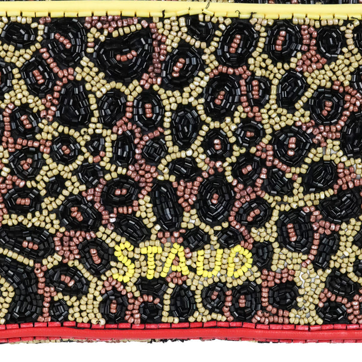STAUD Tommy Beaded Leopard Shoulder Bag