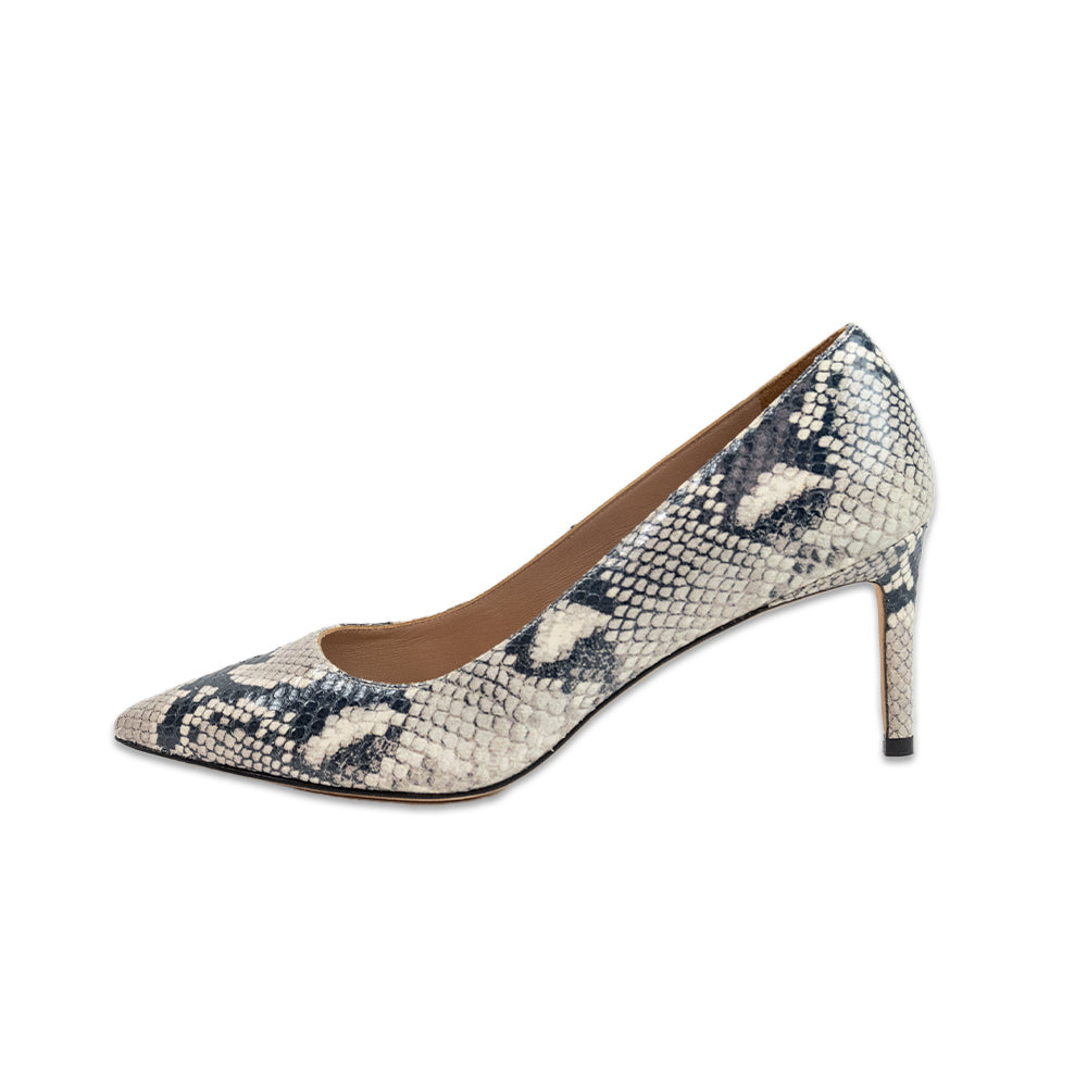 STUART WEITZMAN SNAKE PRINT HEELS