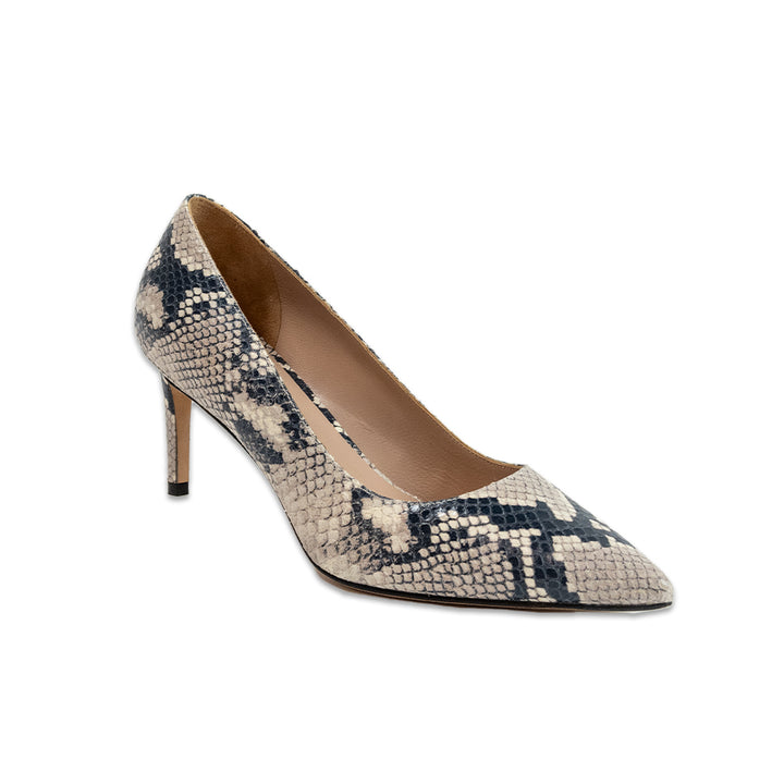 STUART WEITZMAN SNAKE PRINT HEELS