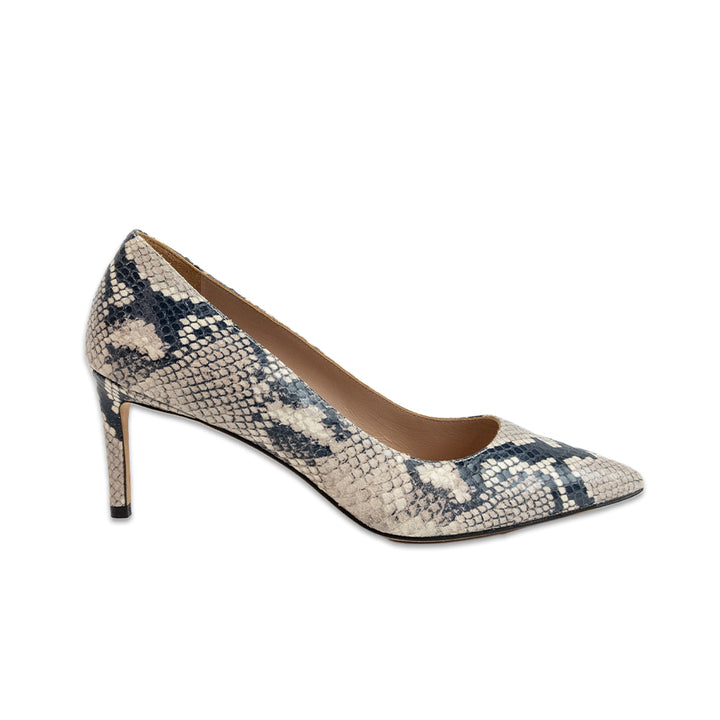 STUART WEITZMAN SNAKE PRINT HEELS