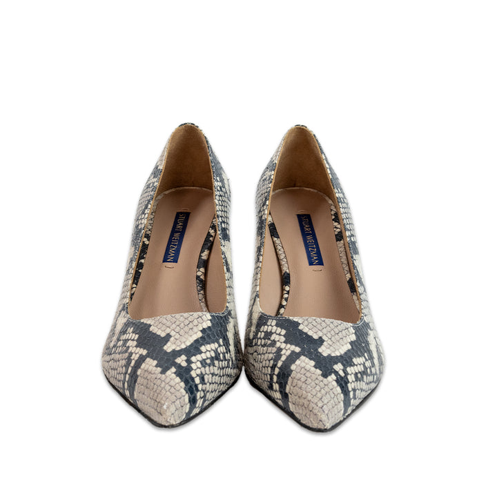 STUART WEITZMAN SNAKE PRINT HEELS