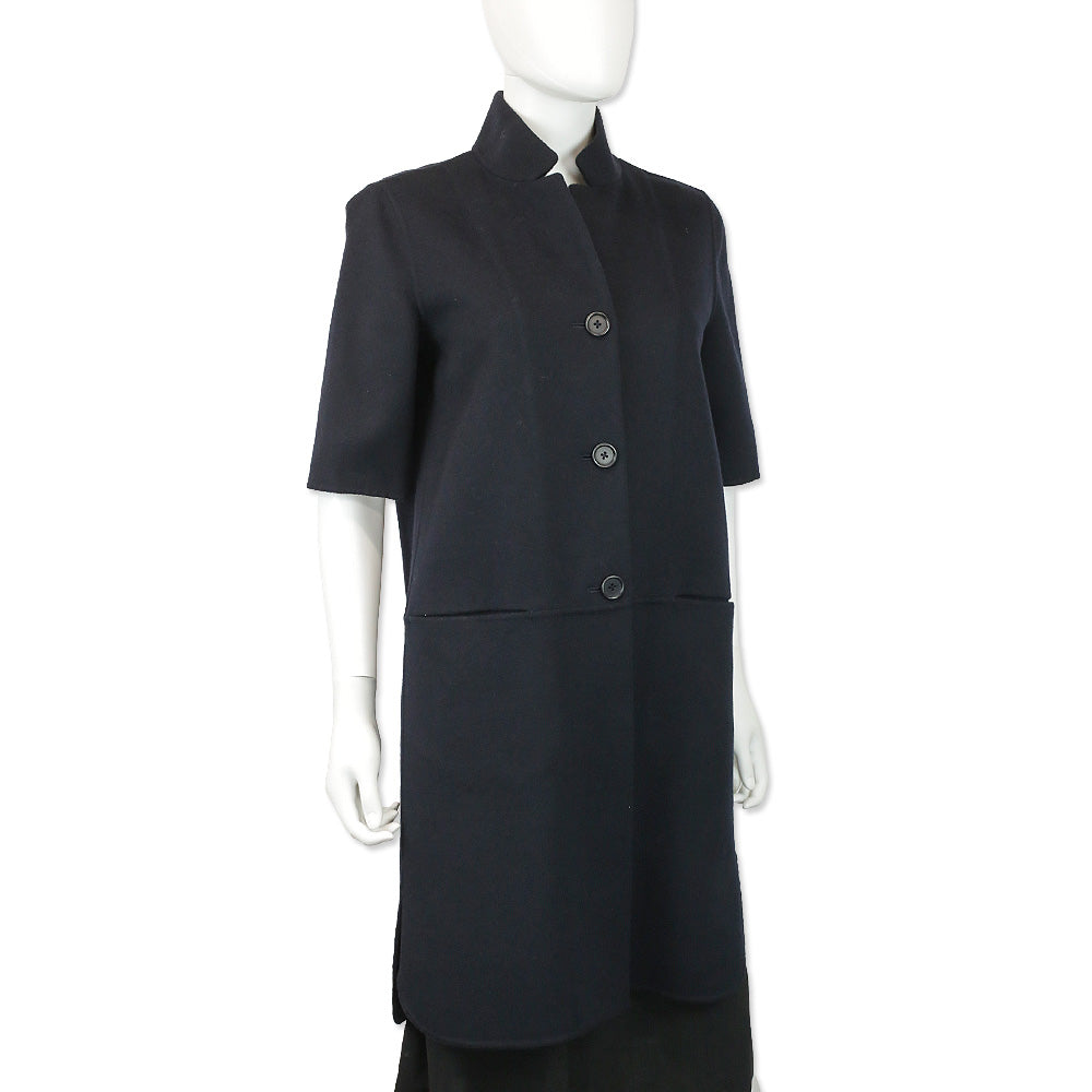 S' Max Mara Navy Wool/Angora Short Sleeve Coat