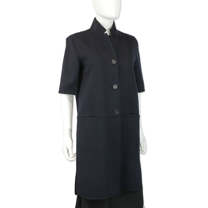 S' Max Mara Navy Wool/Angora Short Sleeve Coat