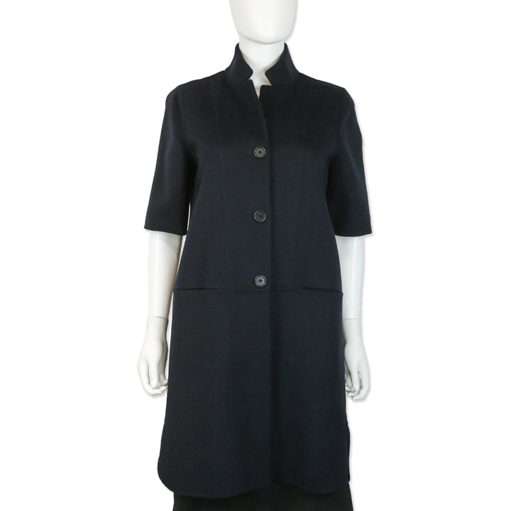S' Max Mara Navy Wool/Angora Short Sleeve Coat