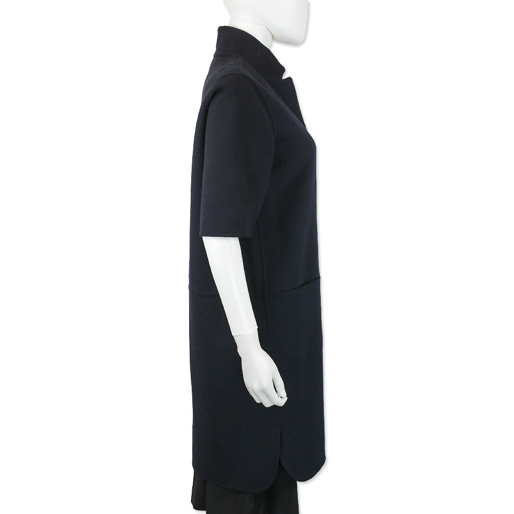 S' Max Mara Navy Wool/Angora Short Sleeve Coat