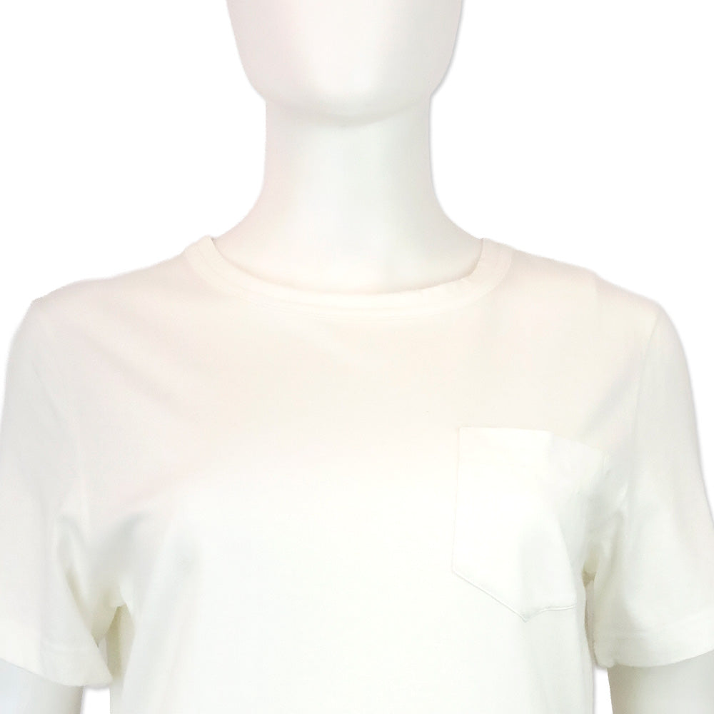 Sacai White Cotton Pleated Back Belted Waist T-Shirt