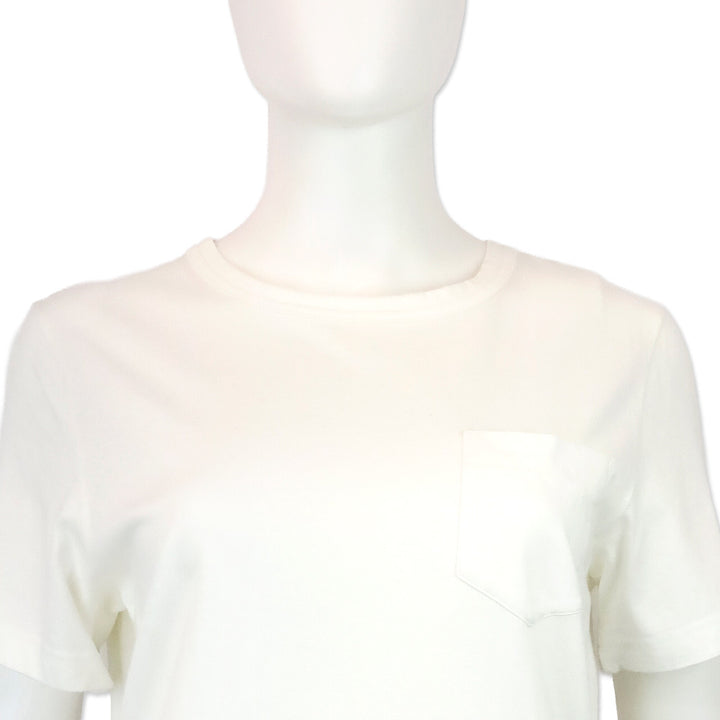 Sacai White Cotton Pleated Back Belted Waist T-Shirt