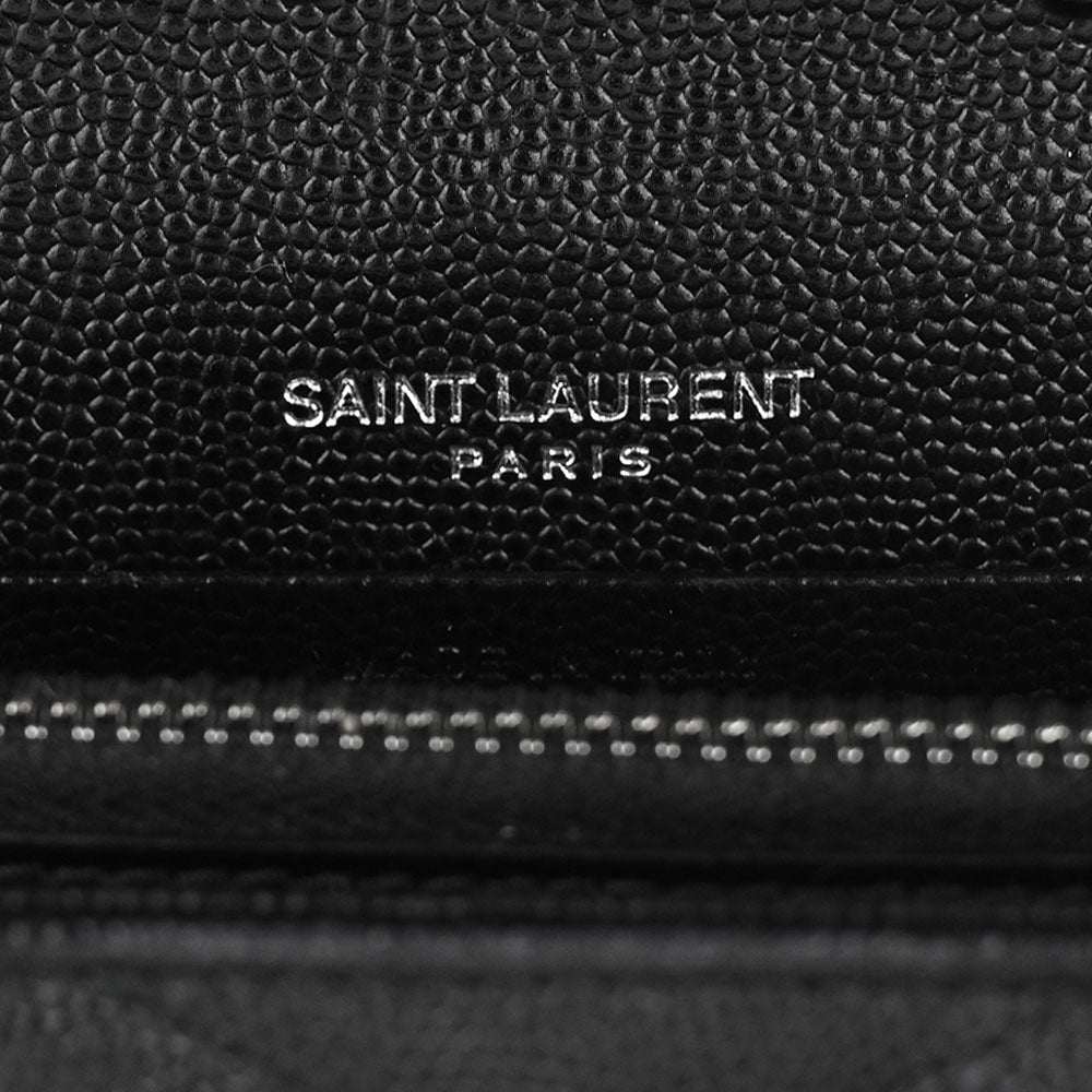 Saint Laurent YSL Black Envelope Wallet on Chain