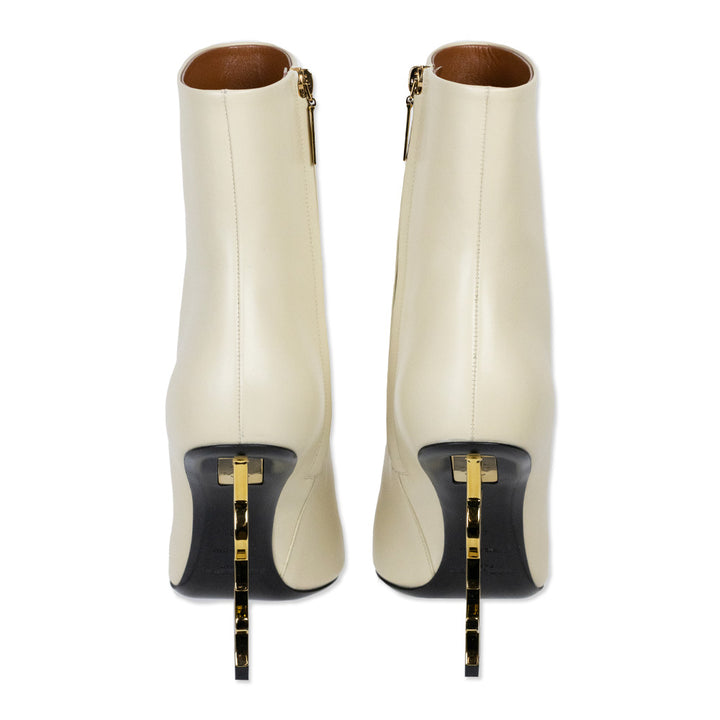 Saint Laurent Beige Leather Opyum Ankle Booties