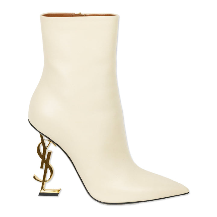 Saint Laurent Beige Leather Opyum Ankle Booties