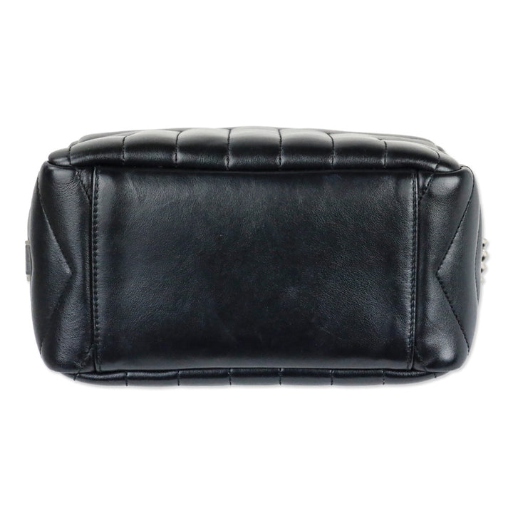 Saint Laurent Black Calfskin Y Quilted Monogram Small Loulou Bowling Bag