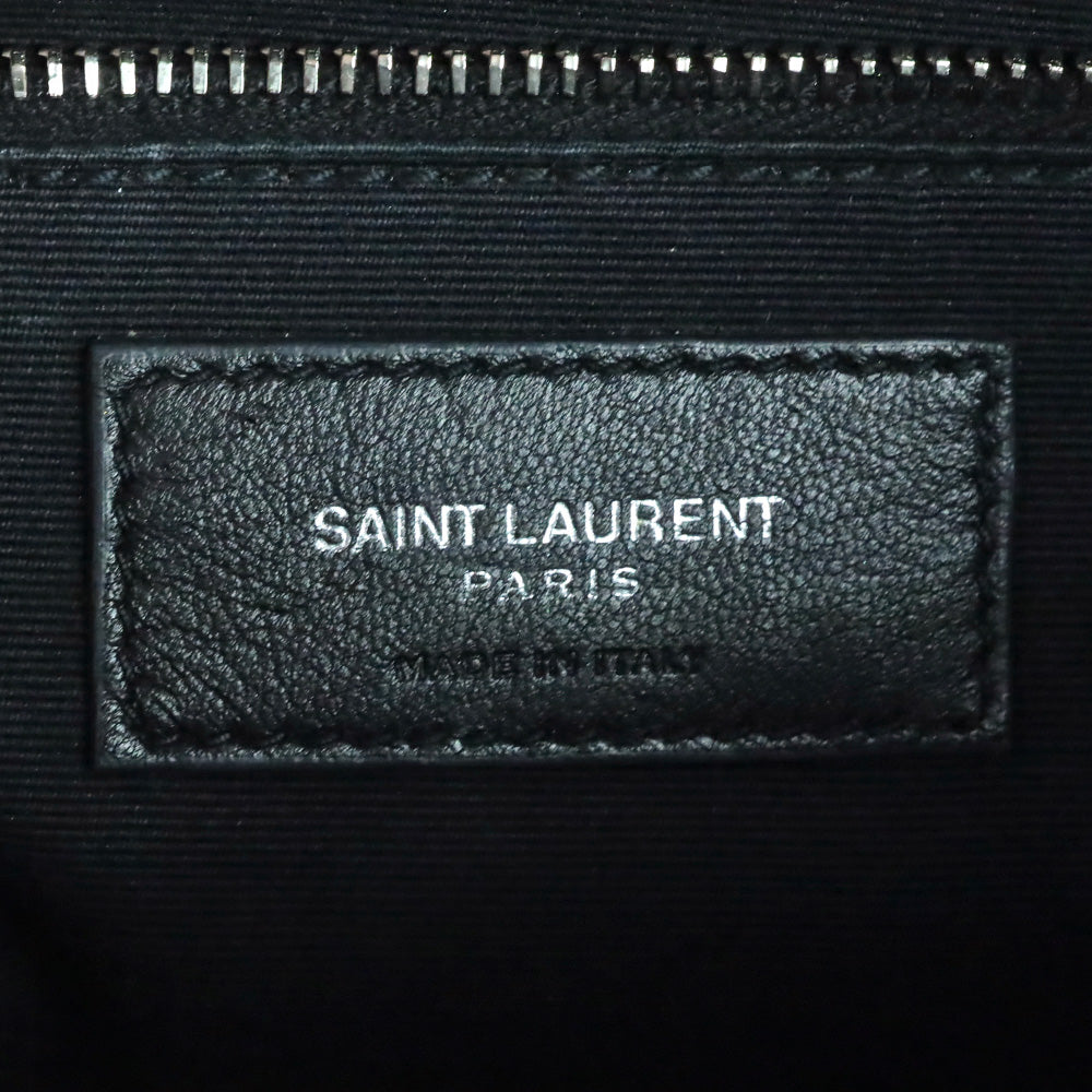 Saint Laurent Black Calfskin Y Quilted Monogram Small Loulou Bowling Bag