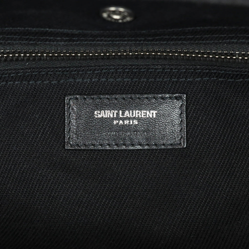 Saint Laurent Black Canvas Rive Gauche N/S Tote