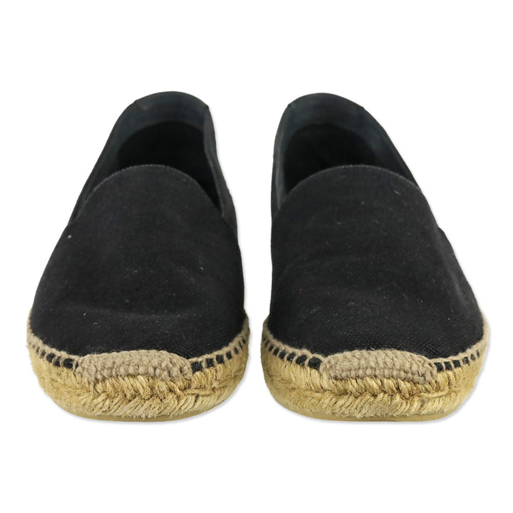 Saint Laurent Black Canvas Signature Slip-On Espadrilles