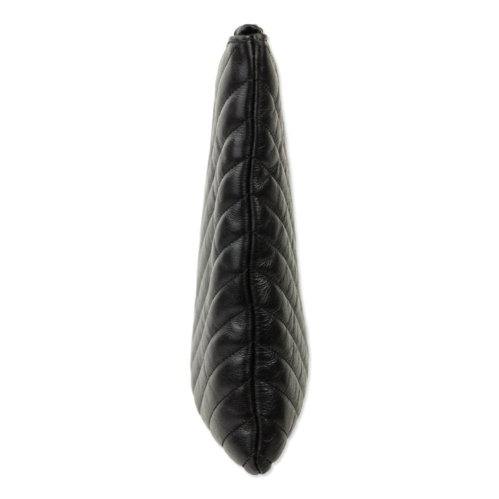 Saint Laurent Black Chevron Matelassé Nappa Cassandre Clutch