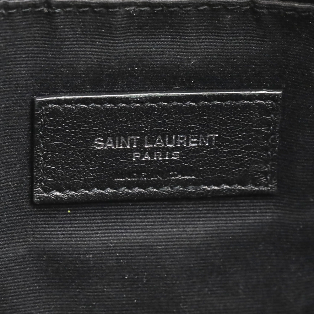 Saint Laurent Black Chevron Matelassé Nappa Cassandre Clutch