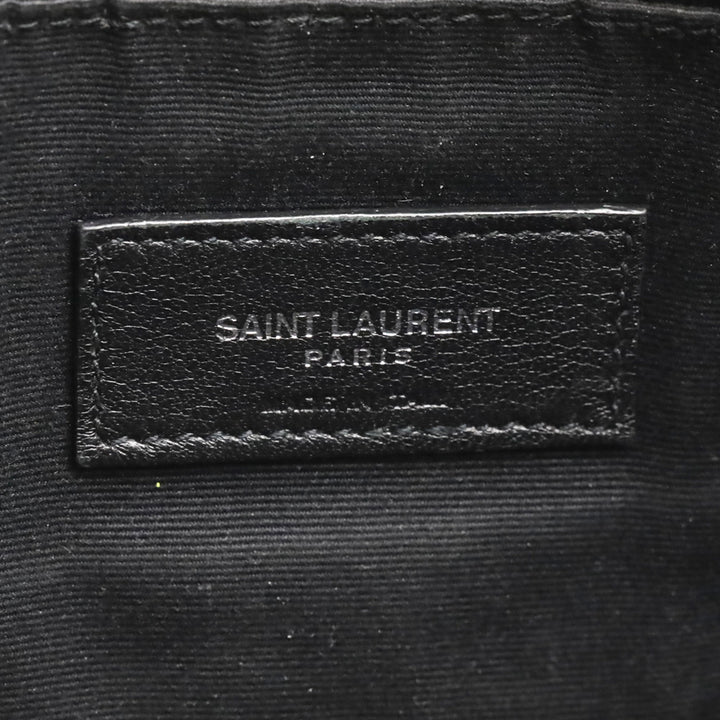 Saint Laurent Black Chevron Matelassé Nappa Cassandre Clutch