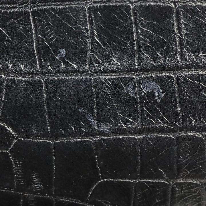 Saint Laurent Black Crocodile-Embossed Leather Silver Tassel Medium Kate Shoulder Bag