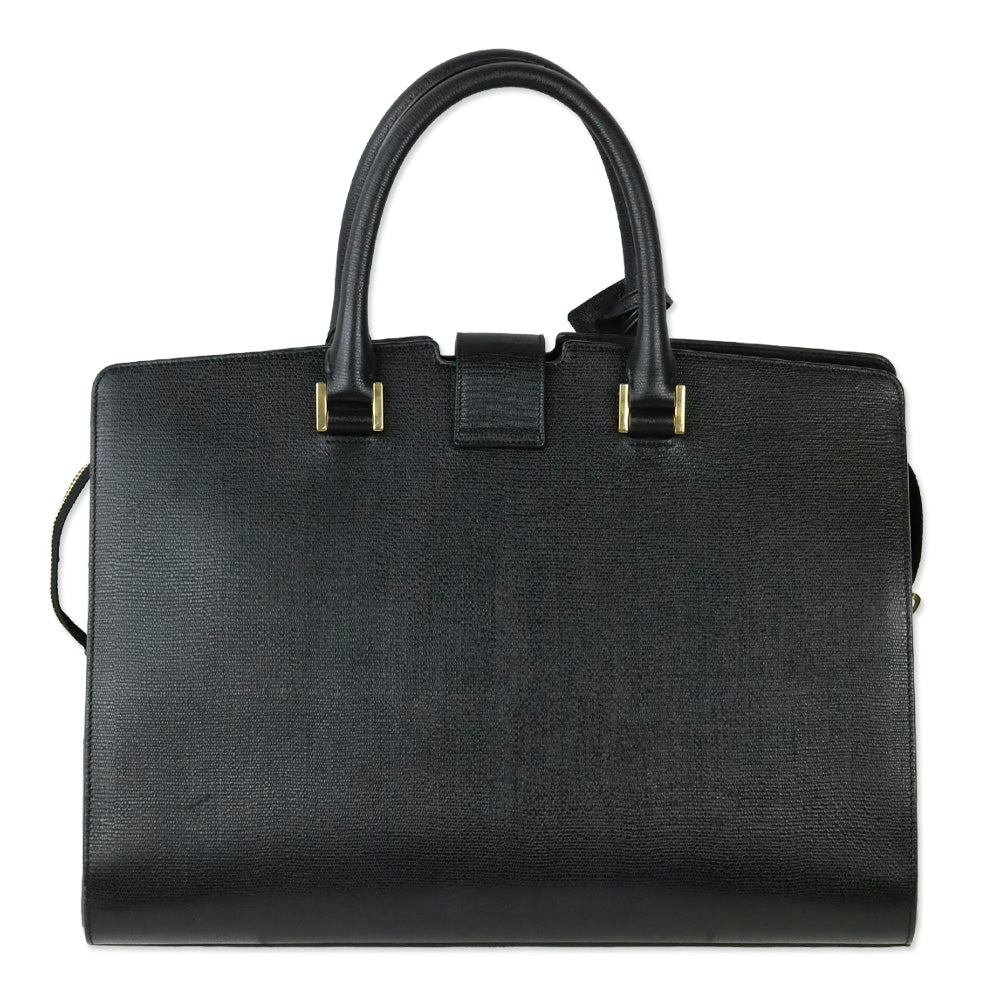 Saint Laurent Black Grained Leather Medium Y Cabas Bag