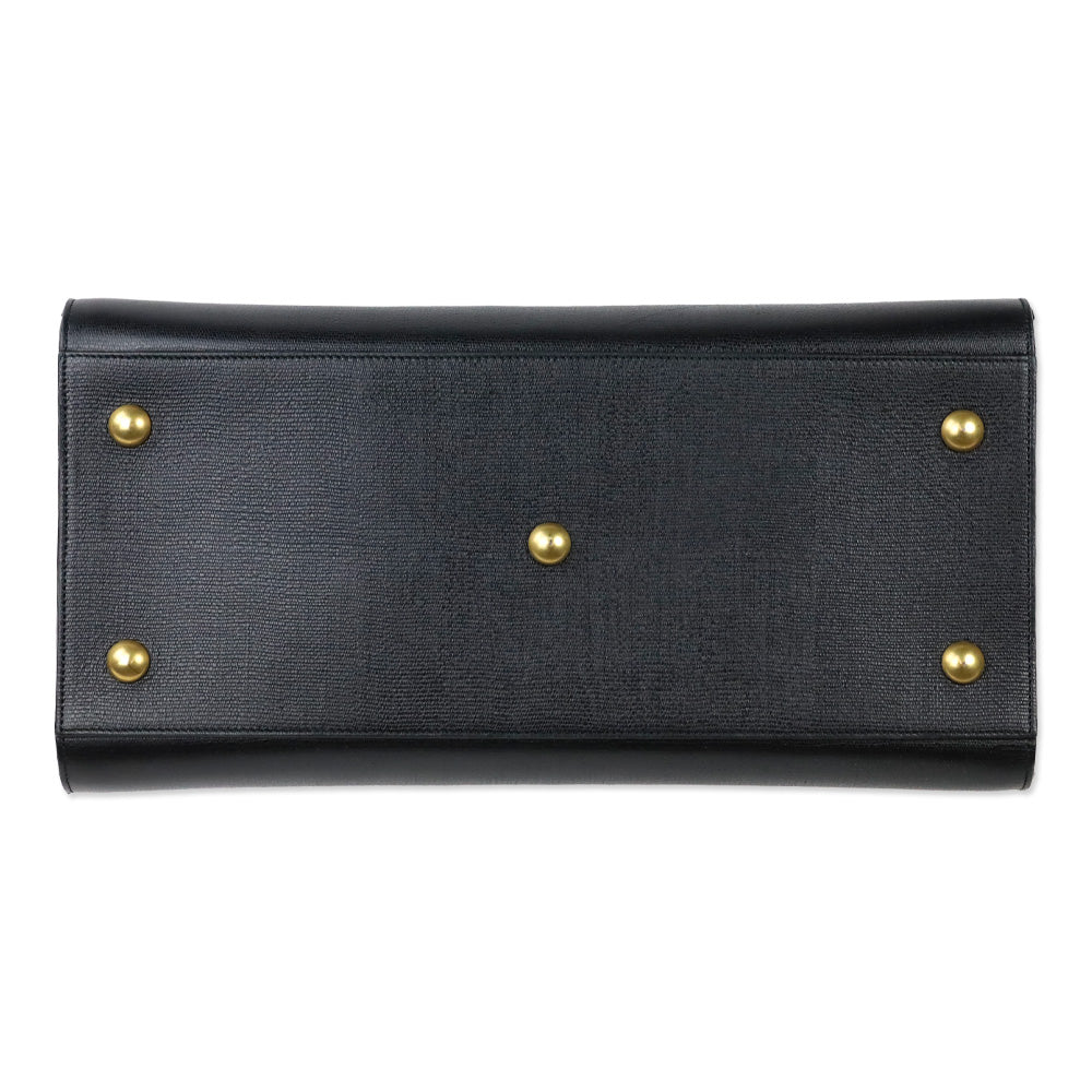 Saint Laurent Black Grained Leather Medium Y Cabas Bag