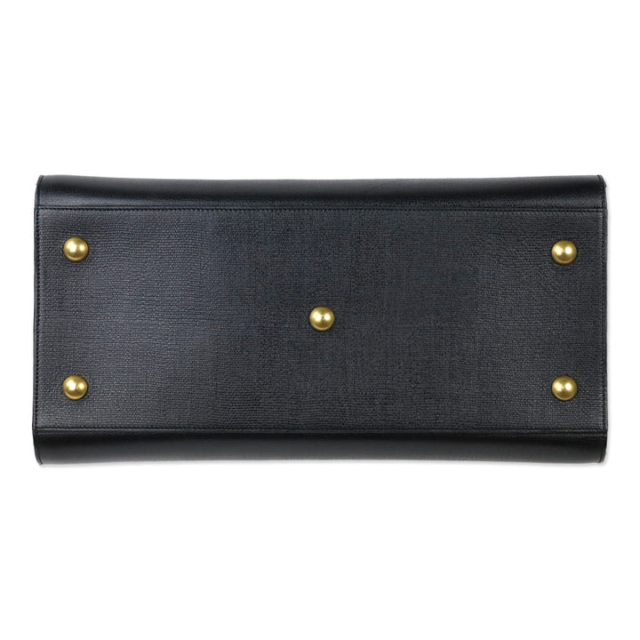 Saint Laurent Black Grained Leather Medium Y Cabas Bag